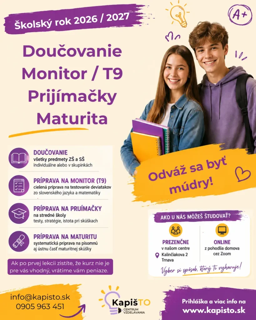 Doučovanie, Monitor 2027, prijímačky 2027 a maturita 2027